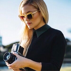 KOMONO Stella Gold Sunglasses NEW Cat Eye feminine classic
